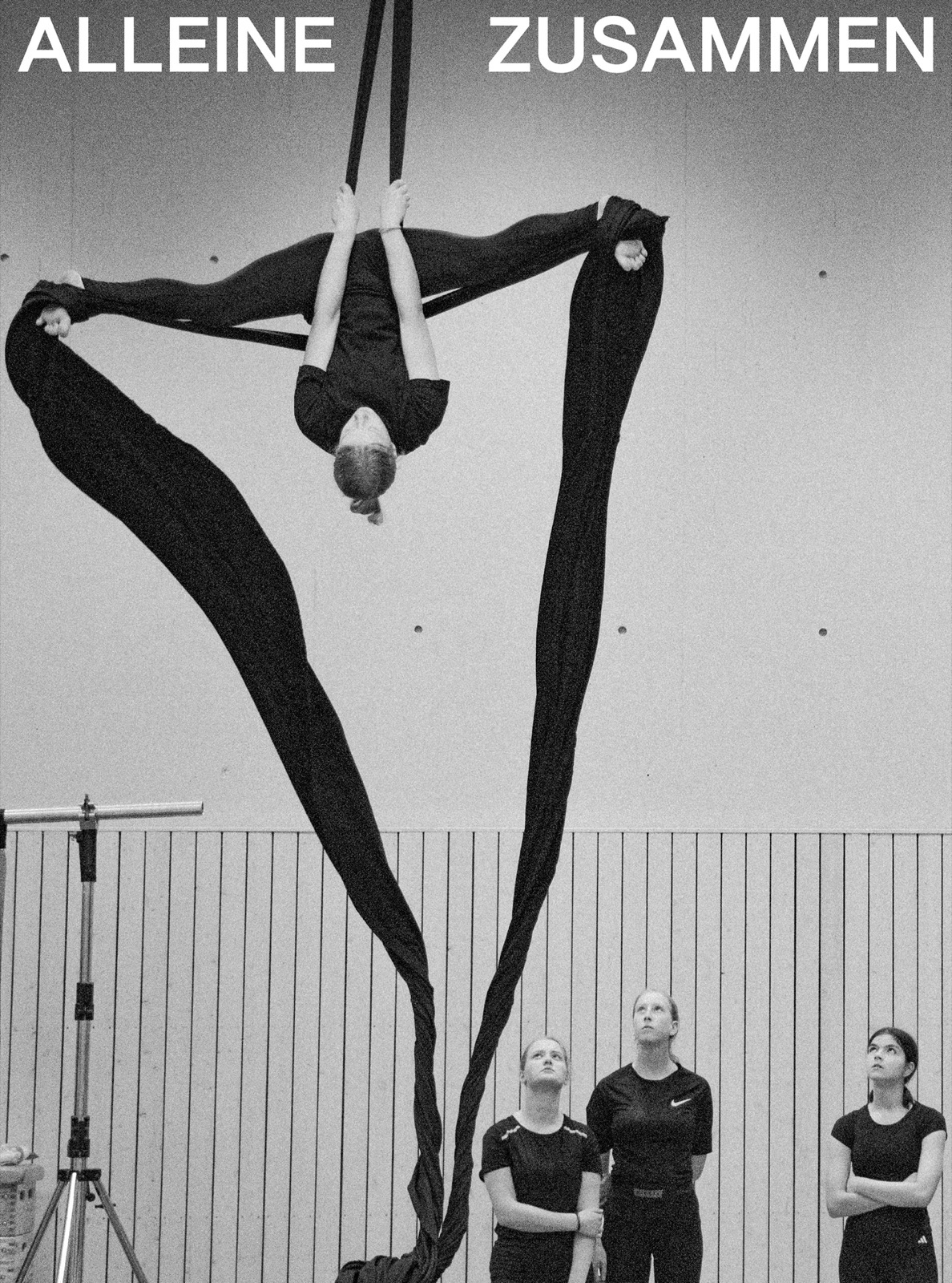 Poster for Alone/Together, aerial silks performance.
