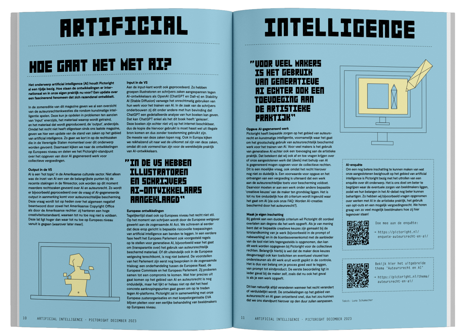 Spread from the Pictoright magazine.