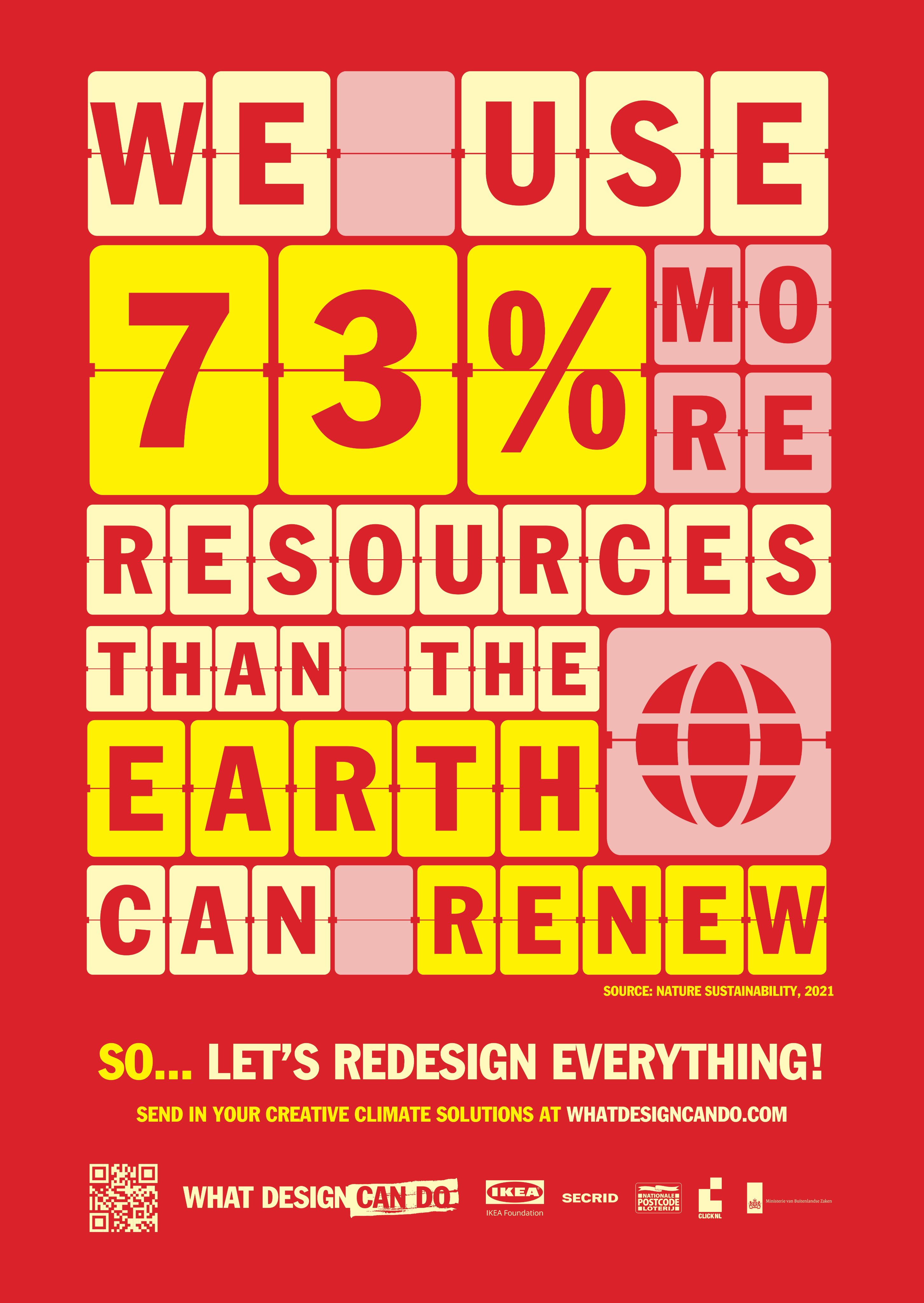 Poster: We use 73% more resources than the earth can renew.