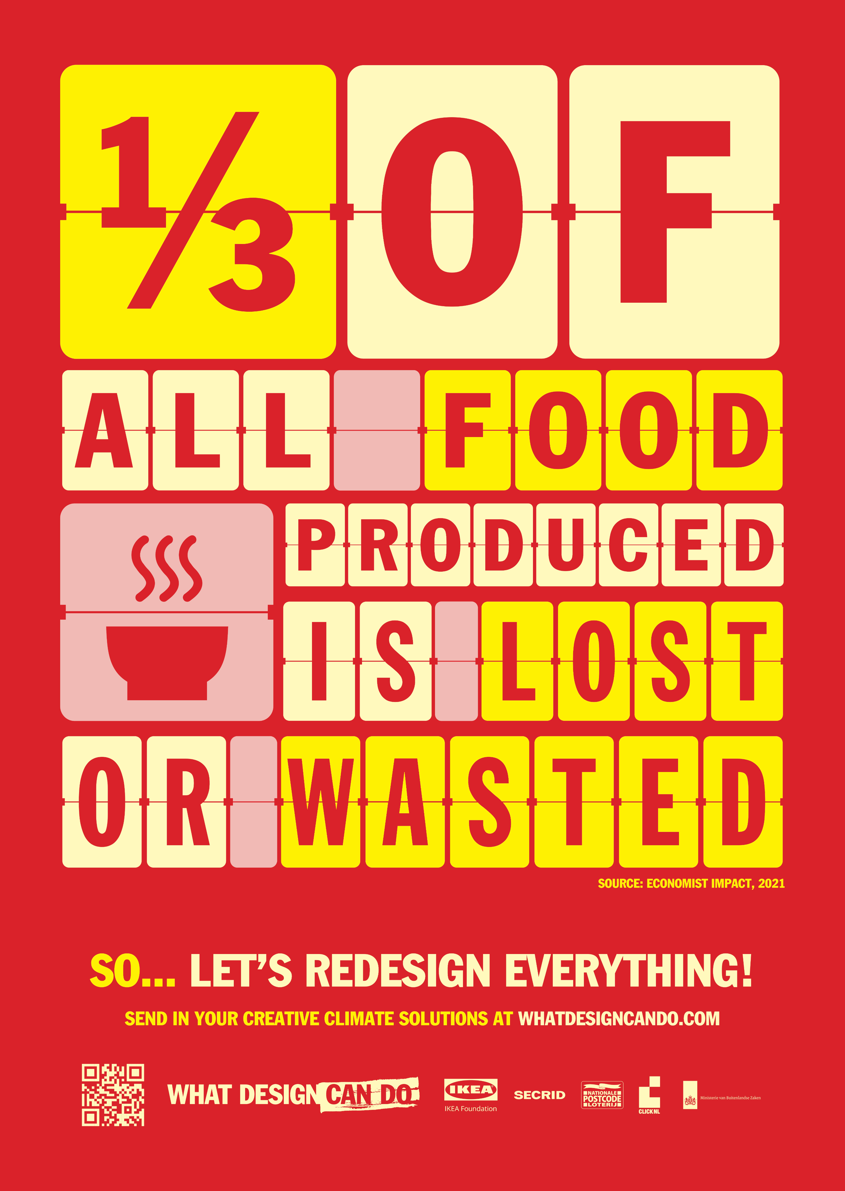 Poster: 1/3 of all food produced is lost or wasted.