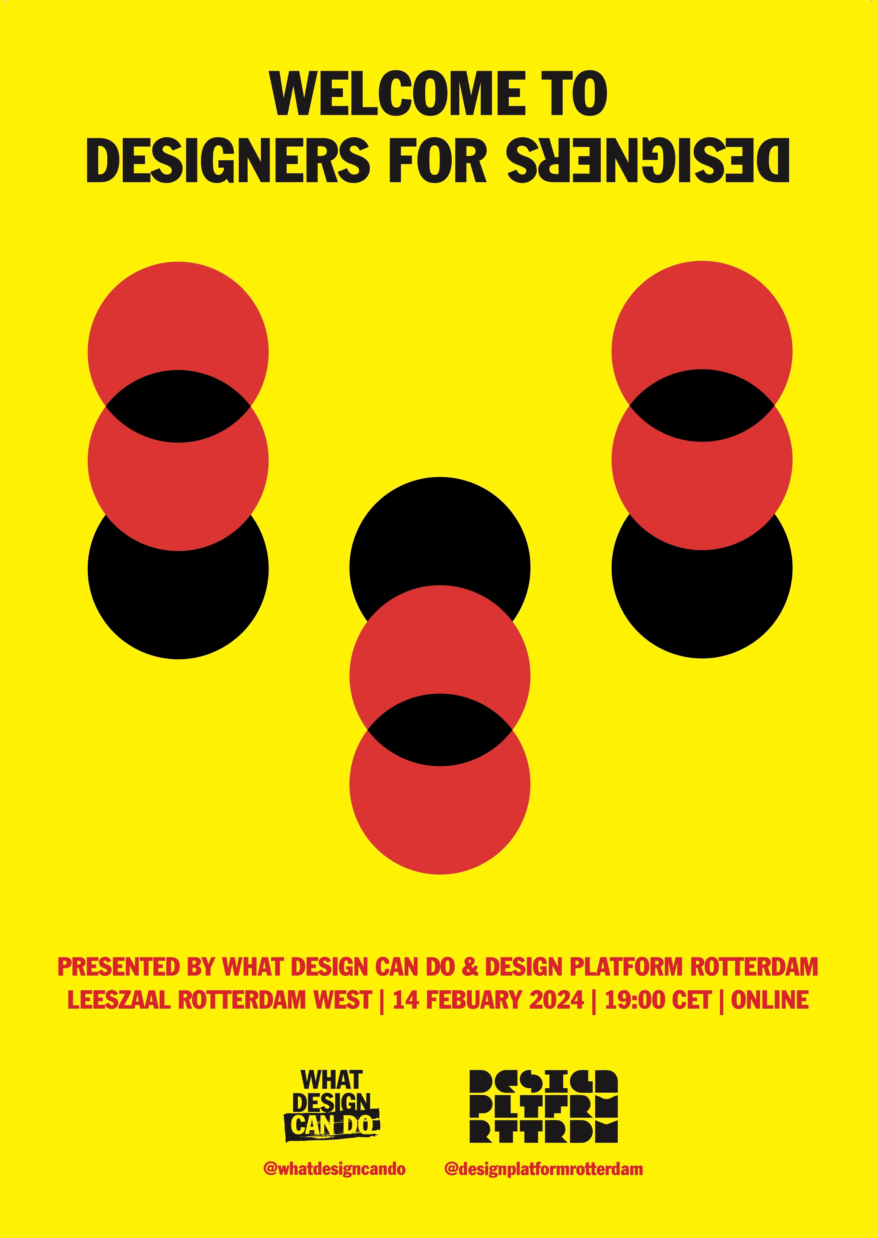 Poster for Designers For Designers, 14 February 2024.